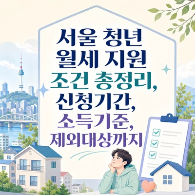 서울 청년 월세 지원 조건과 신청기간, 소득기준, 제외대상을 정리한 안내 이미지